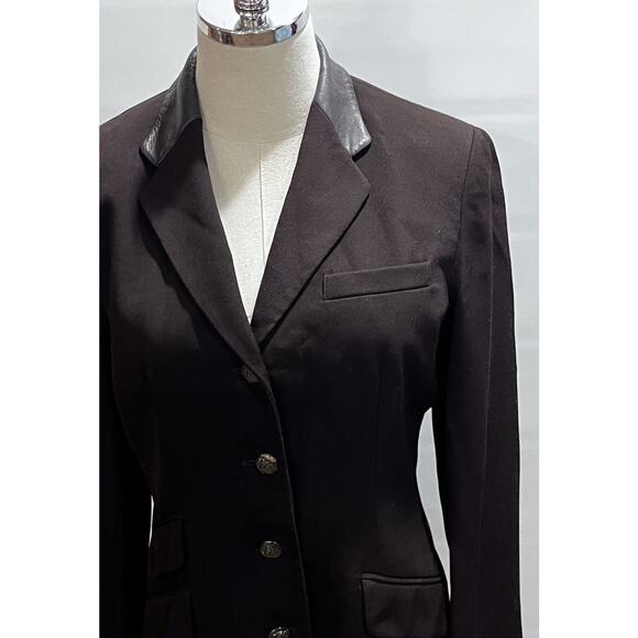 Lauren Ralph Lauren Green Label Brown equestrian Wool/leather Coat Blazer sz 4 - Picture 11 of 11